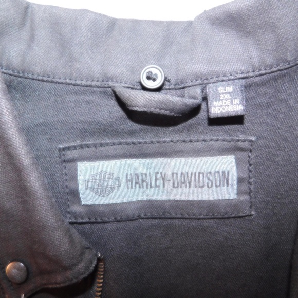 Harley-Davidson Men’s Black Denim Riding Vest – 2XL Slim - Picture 4 of 4